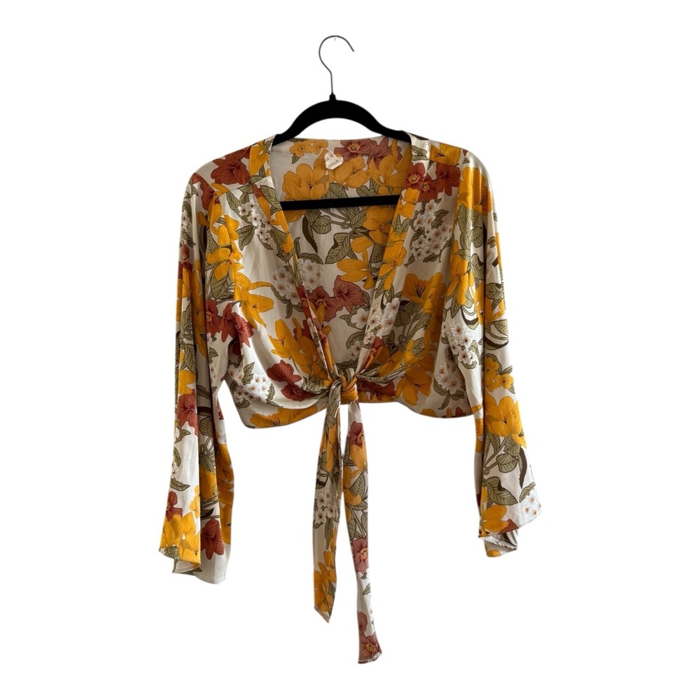 Roolee Yellow and Brown Floral Blouse